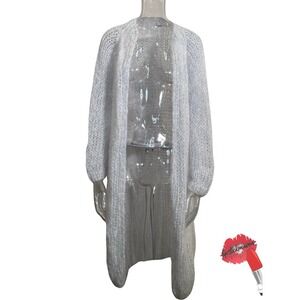 Maiami Soft Mohair Open Cardigan Women Size Small / Medium Gray Long Sleeve Cozy